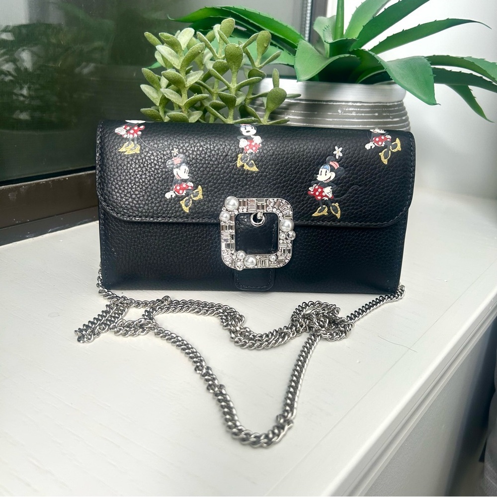 Kate Spade x Disney Minnie Mouse Black Clutch Bag with Chain Strap
